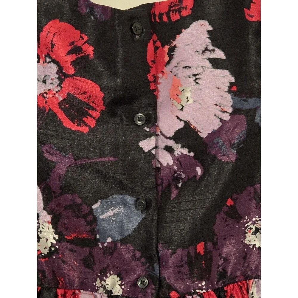 Dressed Up By Gymboree Girl’s Black w/Pink & Purple Flowers - Size 6